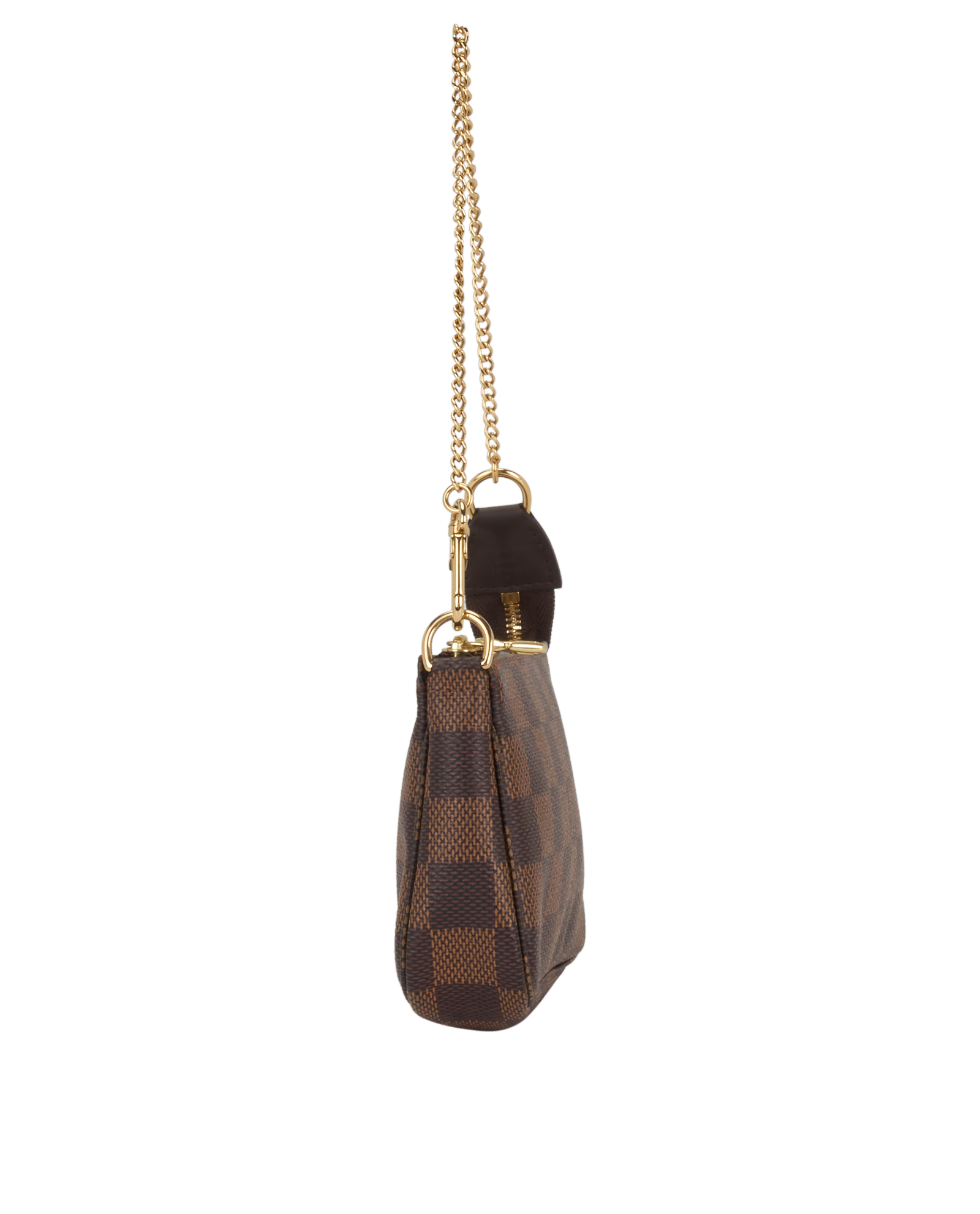 Mini Pochette Accessories, &pound;450, Handbags, Brown, Canvas, Side view